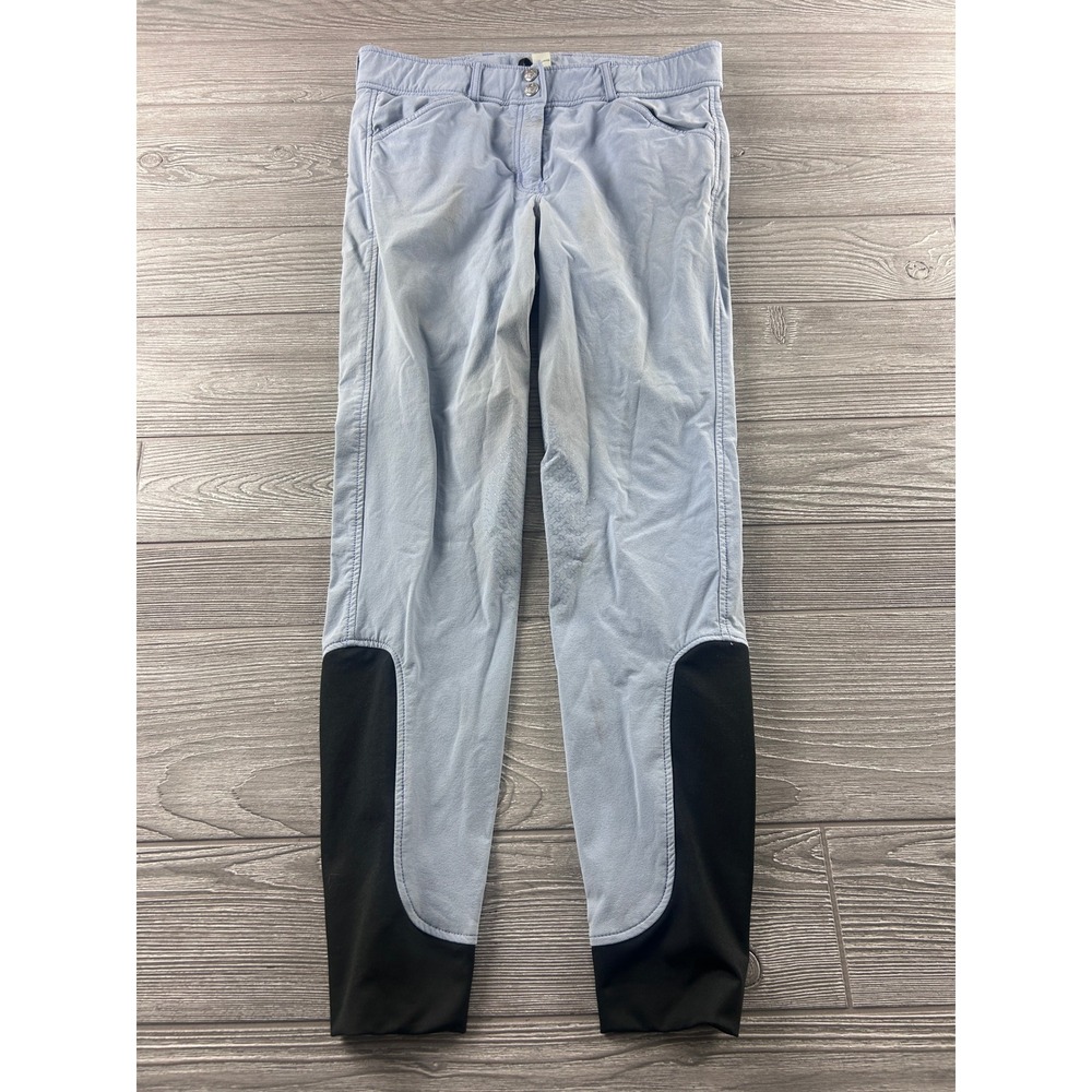 Dover Saddlery Equestrian Breeches Light Blue Black Size 28 Riding Pants 0351510